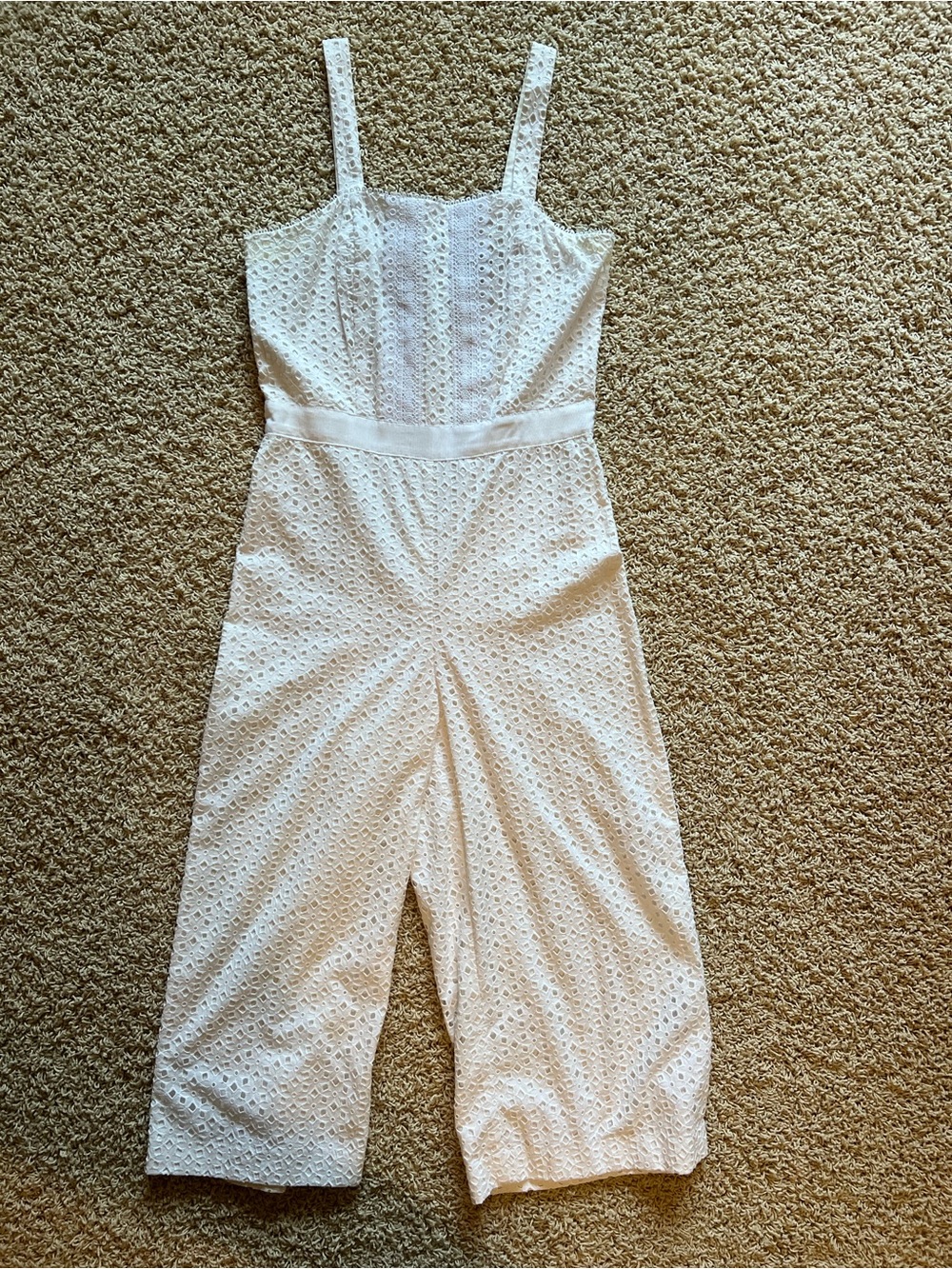 Banana Republic White Eyelet One-Piece Jumpsuit